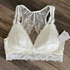 White Lace Bralette NWT Size M